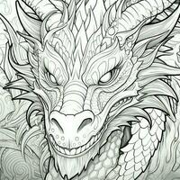 Art Nouveau Dragon Coloring Pages photo