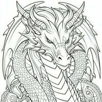 Art Nouveau Dragon Coloring Pages photo