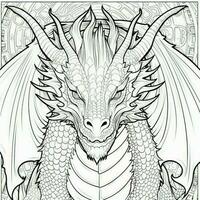 Art Nouveau Dragon Coloring Pages photo