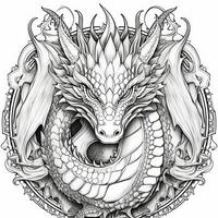 Art Nouveau Dragon Coloring Pages photo