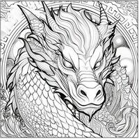 Art Nouveau Dragon Coloring Pages photo