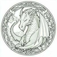 Art Nouveau Dragon Coloring Pages photo