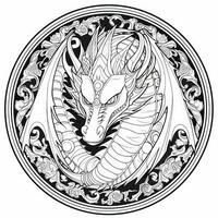 Art Nouveau Dragon Coloring Pages photo