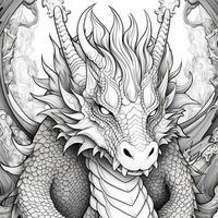 Art Nouveau Dragon Coloring Pages photo