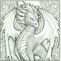 Art Nouveau Dragon Coloring Pages photo