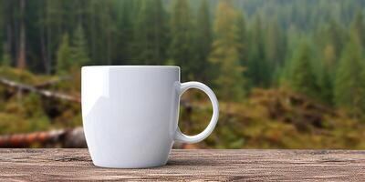 ai generado. ai generativo. té blanco taza burlarse de arriba foto