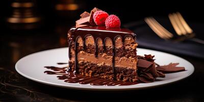 . . Chocolate pie cake desert bown bake sugar sweet organic food. Evening party birthday background. Graphic Art photo