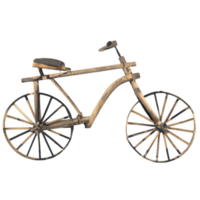 3d Renderização do velho de madeira bicicleta png