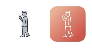 Guard Checking Passport Vector Icon