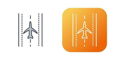 Plane on Runway Vector Icon