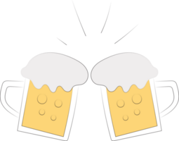 semplice mano disegnato tostatura birra bicchieri icona png