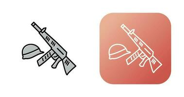 Gun and Helmet Vector Icon