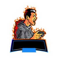 gamer maskot logotyp png