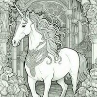 Art Nouveau Unicorn Coloring Pages photo