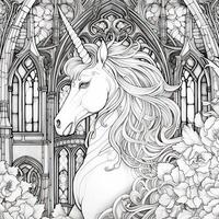 Art Nouveau Unicorn Coloring Pages photo