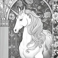 Art Nouveau Unicorn Coloring Pages photo