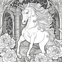 Art Nouveau Unicorn Coloring Pages photo