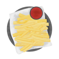 French Fries With Sauce Illustration png