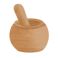 Wooden mortar and pestle png