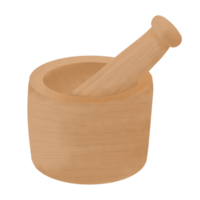 mortier et pilon en bois png