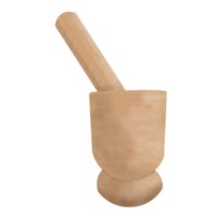 mortier et pilon en bois png