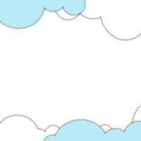 azul blanco nube papel cortar png