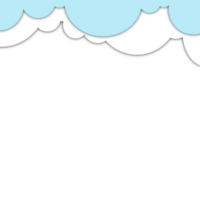 Blue White Cloud Paper Cut png