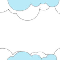 Blue White Cloud Paper Cut png