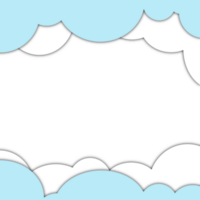 Blue White Cloud Paper Cut png