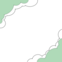 Green White Cloud Paper Cut png