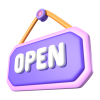 Open Sign 3D Illustration Icon png