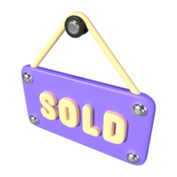 Sold 3D Illustration Icon png