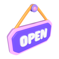 Open Sign 3D Illustration Icon png