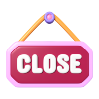 Close Sign 3D Illustration Icon png