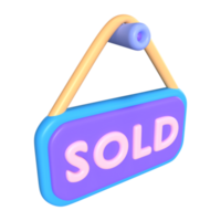 Sold 3D Illustration Icon png