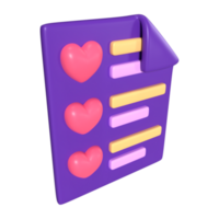 deseo lista 3d ilustración icono png