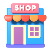 en línea tienda 3d ilustración icono png