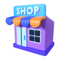 en línea tienda 3d ilustración icono png