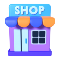 en línea tienda 3d ilustración icono png