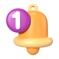 Notification Bell 3D Illustration Icon png