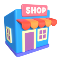 en línea tienda 3d ilustración icono png