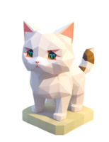 Basso poli gatto 3d isometrico rendere ai generato png