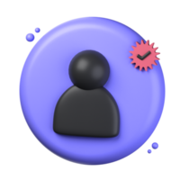 profile 3d icon illustration object. user interface 3d rendering png