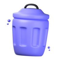 recycle bin 3d icon illustration object. user interface 3d rendering png