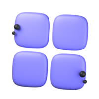 menú 3d icono ilustración objeto. usuario interfaz 3d representación png