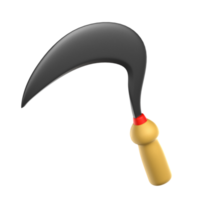 3d sickle illustration. set of 3D labor day icons. png