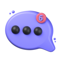 bubble chat notification 3d icon illustration object. user interface 3d rendering png