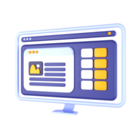 un computadora monitor con un web página en eso png