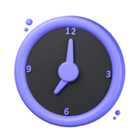 l'horloge 3d icône illustration objet. utilisateur interface 3d le rendu png