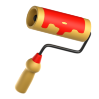 3d paint roller illustration. set of 3D labor day icons. png